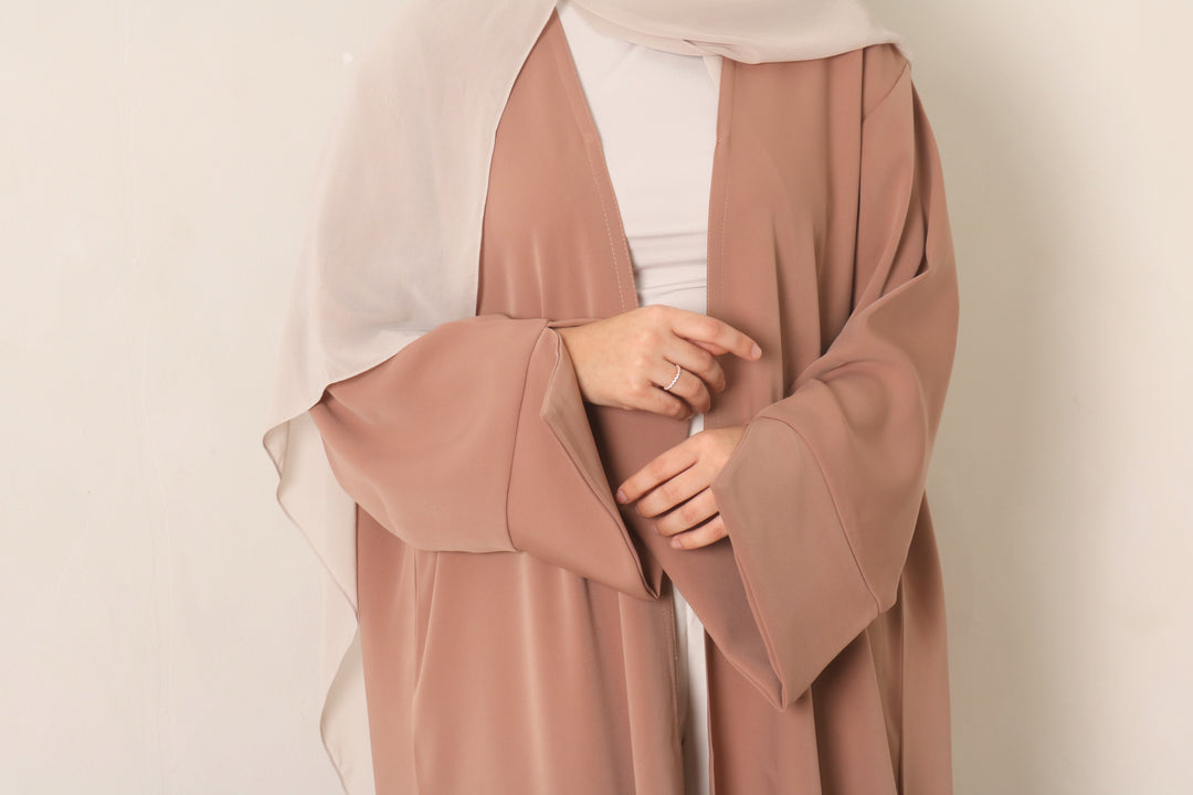Dusty Pink Open Abaya