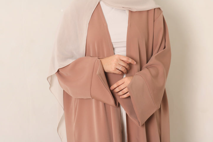 Dusty Pink Open Abaya